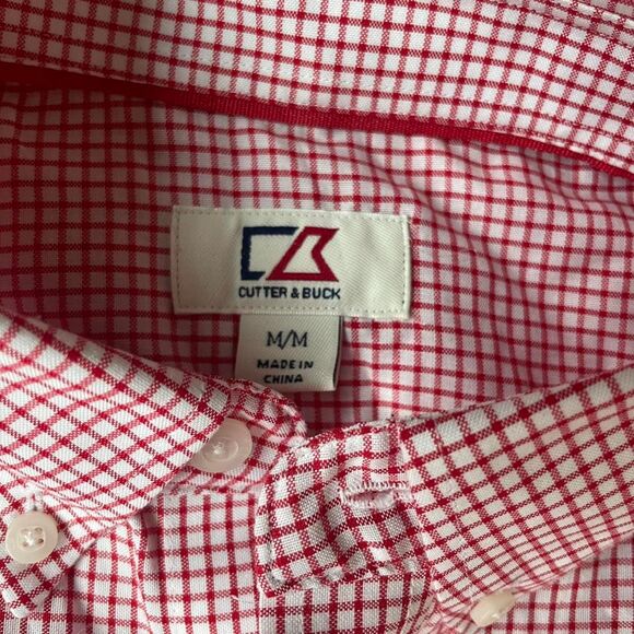 NC State Red & White Gingham Long Sleeve Button-Down - Picture 7 of 7